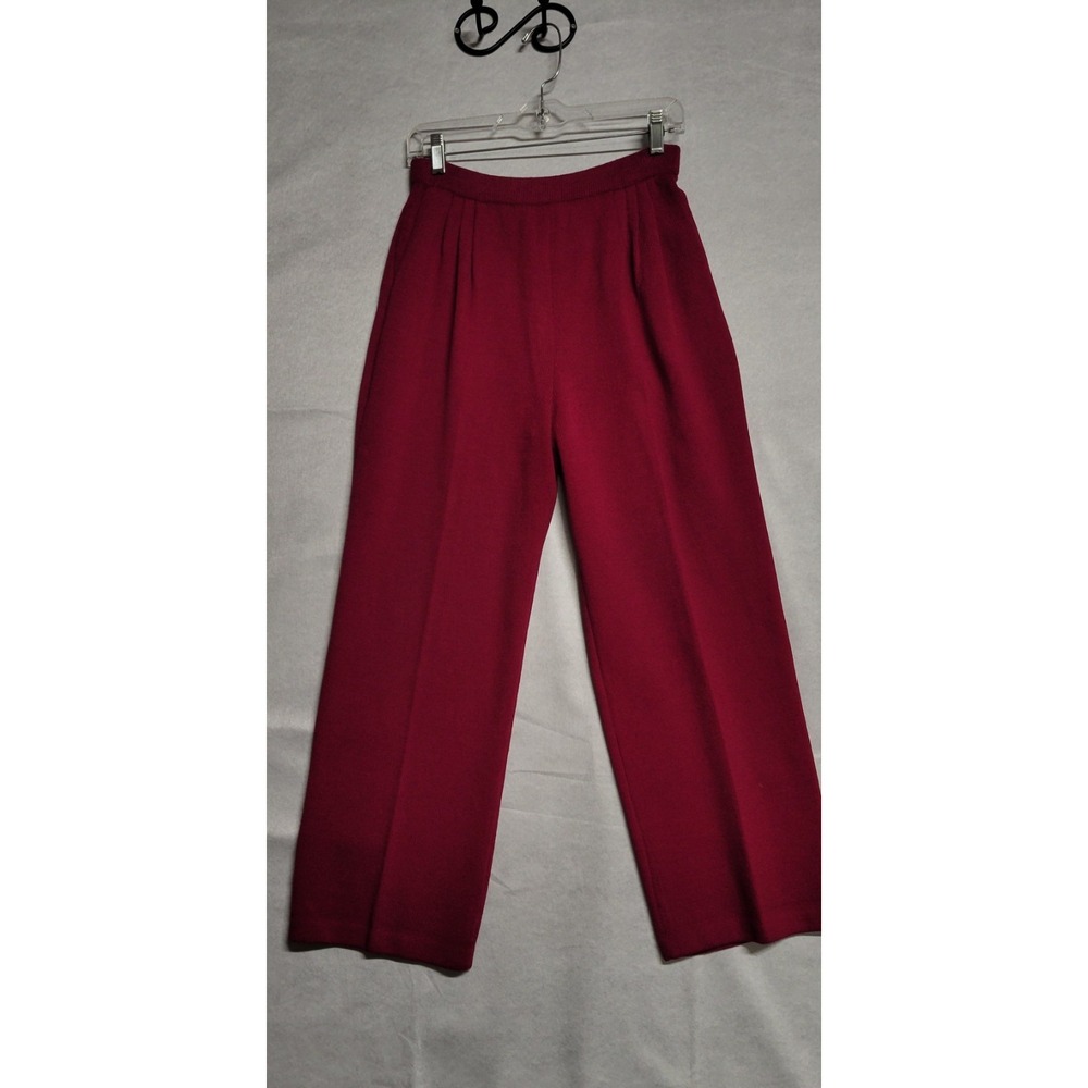 Vintage Red St‎ John By Marie Gray  Knit Pants W/ Side Pockets Size 6